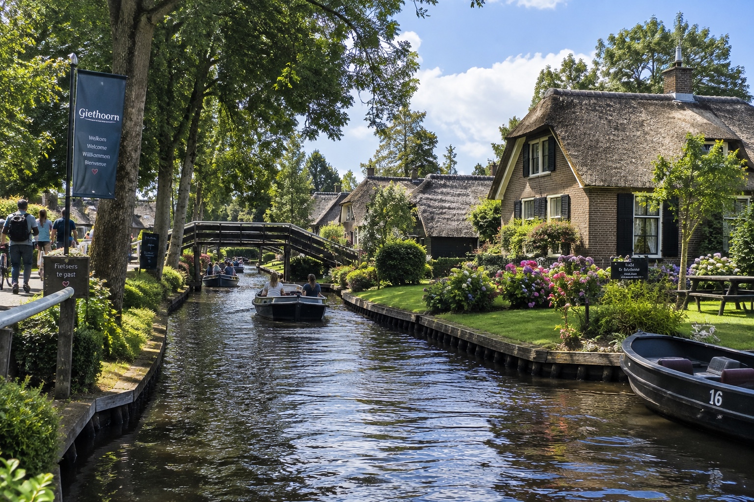 Waterways & thatched cottages